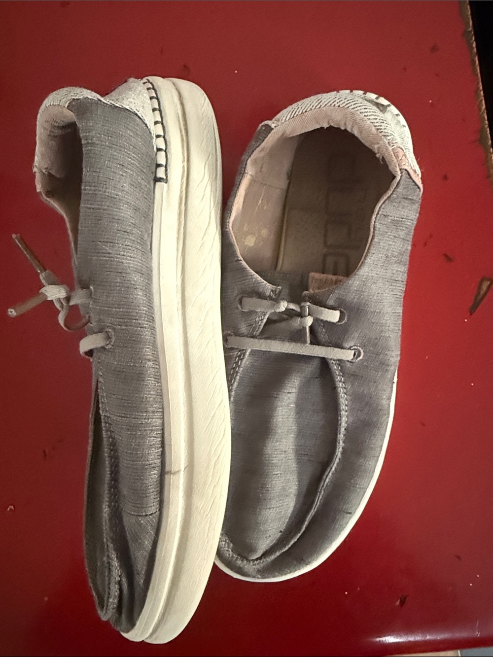 Casual Women's Gray Canvas Slip-On Sneakers
